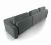 Диван-кровать, набор 222, оттоманка справа, ткань Tibet Steel Grey
